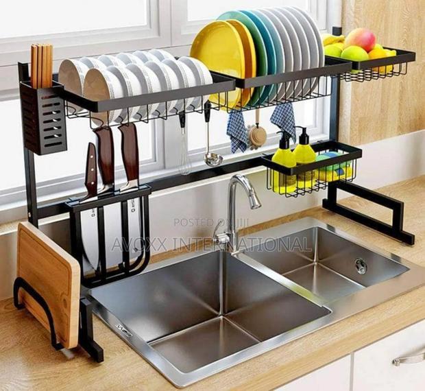 Dish Drainer Stainless Steel Sink Dish Rack 85x53cm · Photo 1