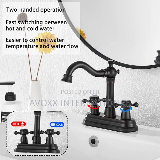 Ggstudy Bathroom Faucet Oil Rubbed Bronze 2 Handles 4" · Photo 3