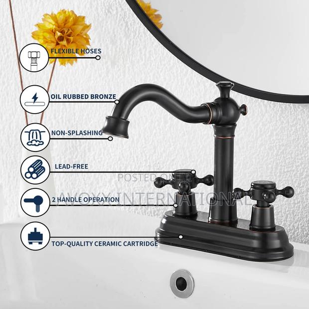 Ggstudy Bathroom Faucet Oil Rubbed Bronze 2 Handles 4" · Photo 6