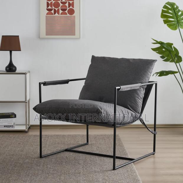Cliatt Modern Metal Framed Sling Upholstered Chair/Oversized · Photo 1