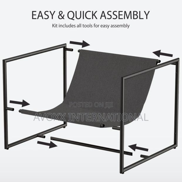 Cliatt Modern Metal Framed Sling Upholstered Chair/Oversized · Photo 3