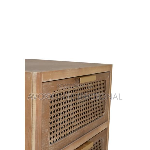 Nador Rustic Woven Fronts Nightstand, 2 Drawer End Table · Photo 4