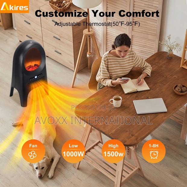 AKIRES 1500W Electric Fireplace Space Heater · Photo 4