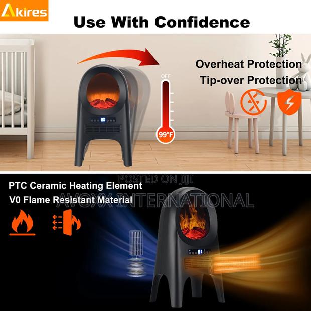 AKIRES 1500W Electric Fireplace Space Heater · Photo 5