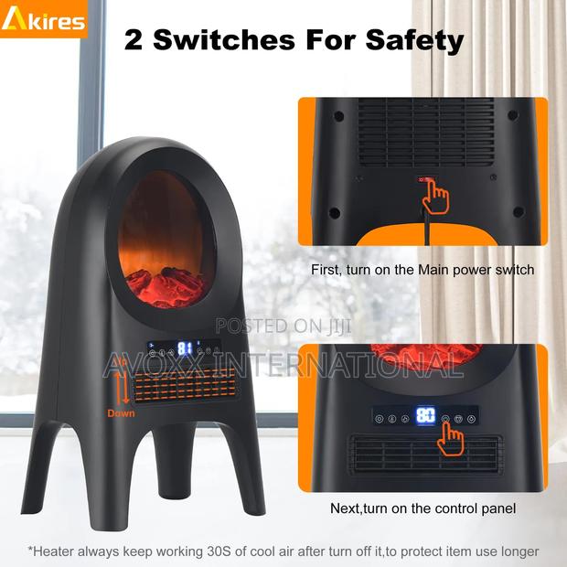 AKIRES 1500W Electric Fireplace Space Heater · Photo 6