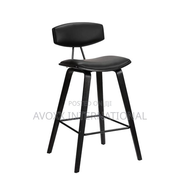 Armen Living Fox 25.5" Counter Height Black Faux Leather · Photo 1