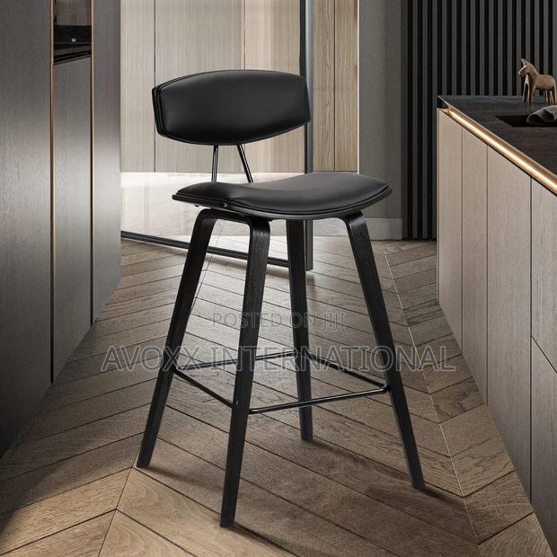 Armen Living Fox 25.5" Counter Height Black Faux Leather · Photo 2