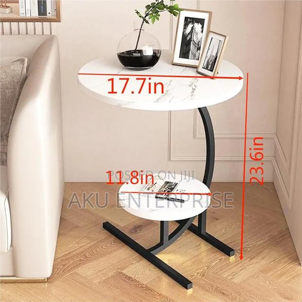 C-Shaped Snack Table Sofa Side Bedside Table for Living Room · Photo 3