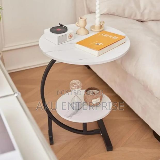 C-Shaped Snack Table Sofa Side Bedside Table for Living Room · Photo 1