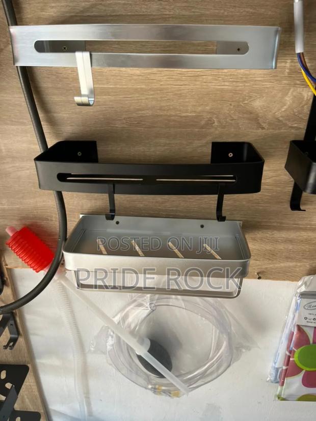 Metal Shelf in Black and Aluminum Color, Mirror Shelf · Photo 2