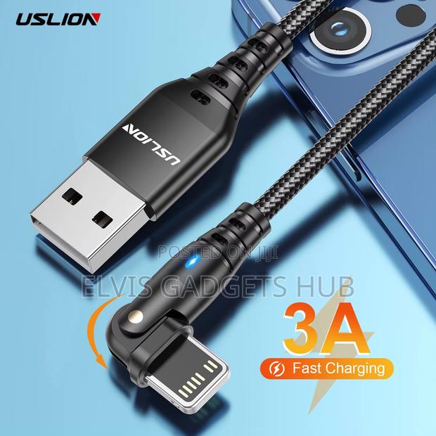 USLION Lightning Braided 180° Rotating Fast Charging Cable · Photo 1