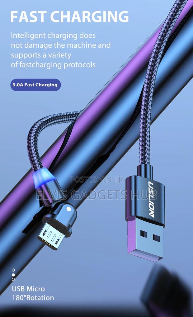 USLION Android Braided 180° Rotating Fast Charging Cable · Photo 1
