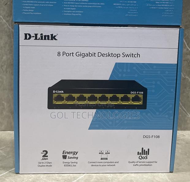 D-Link 8port Gigabit Desktop Switch DGS-F108 8 Port · Photo 1