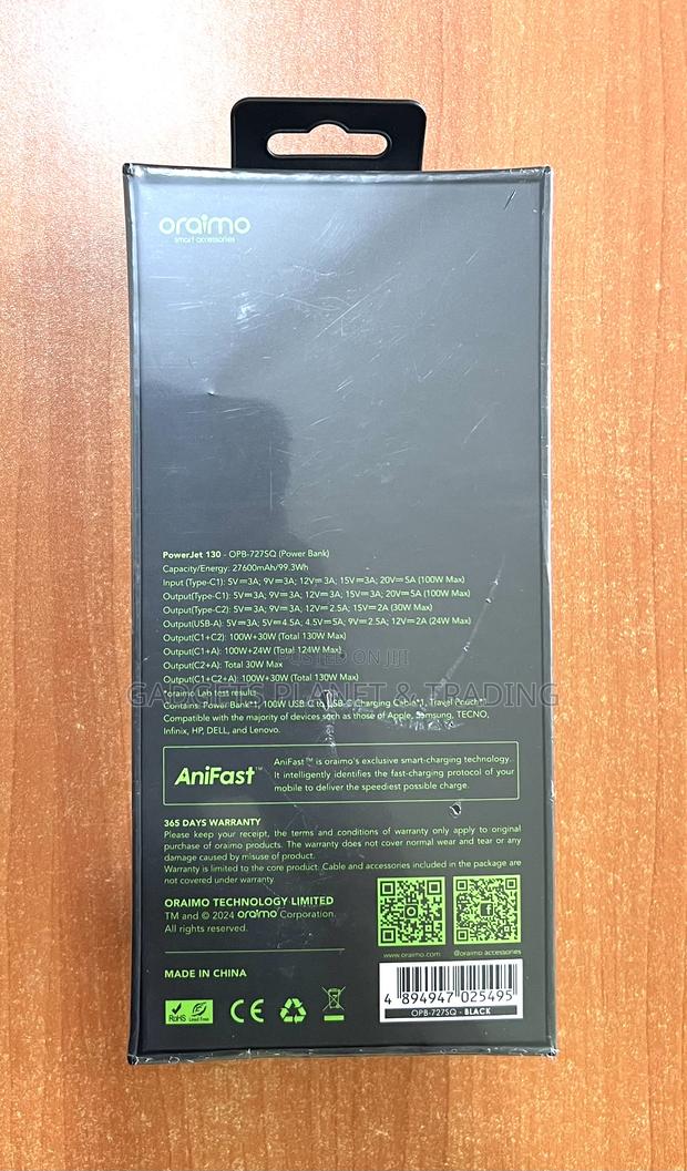 Oraimo Powerjet 130 27600mah Power Bank For Laptops - 130w · Photo 2