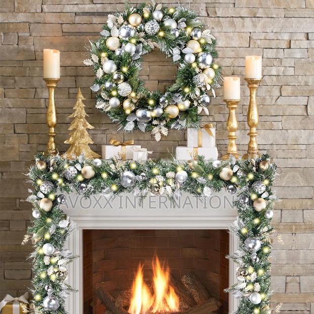 WANNA-CUL Pre-Lit 9ft/108" Christmas Garland W/50 Led Lights · Photo 2