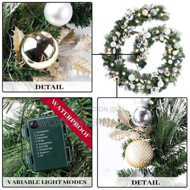 WANNA-CUL Pre-Lit 9ft/108" Christmas Garland W/50 Led Lights · Photo 3