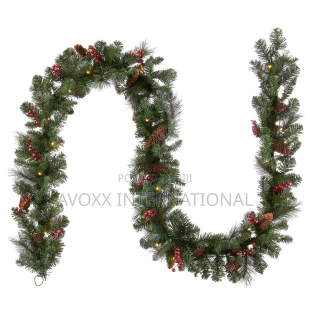 9 Ft. Pre-Lit Crestwood Spruce Garland With Clear Lights · Photo 1