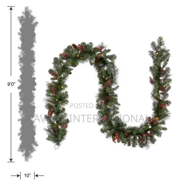 9 Ft. Pre-Lit Crestwood Spruce Garland With Clear Lights · Photo 4
