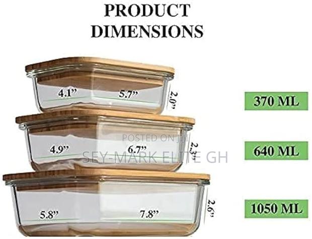 3 Set Borosilicate Glass Bowl With Bamboo Lid · Photo 3