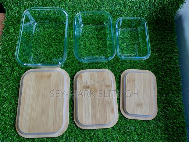 3 Set Borosilicate Glass Bowl With Bamboo Lid · Photo 4