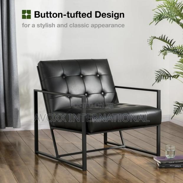 Glitzhome Leatherette Button-Tufted Accent Arm Chair · Photo 6