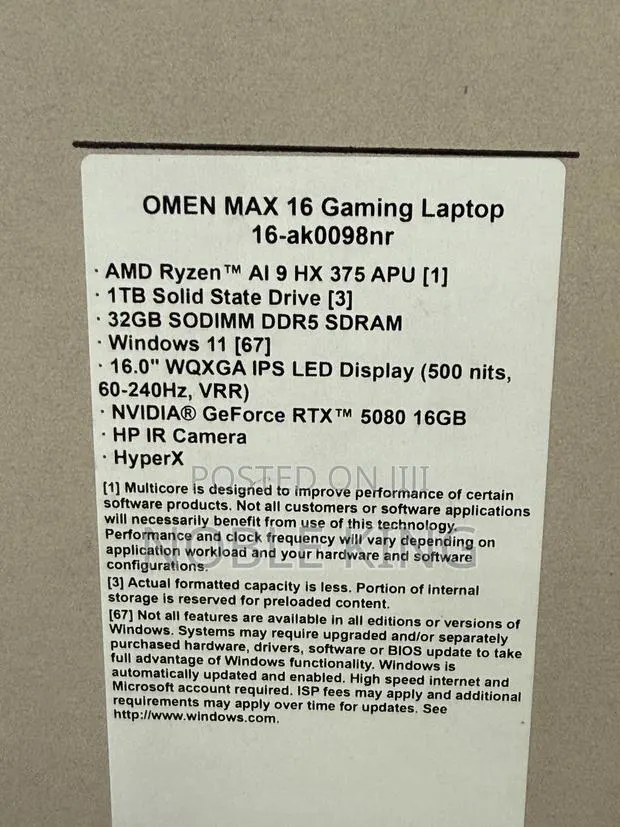 New Laptop HP Omen Max 16 32GB AMD Ryzen 9 SSD 1T · Photo 1