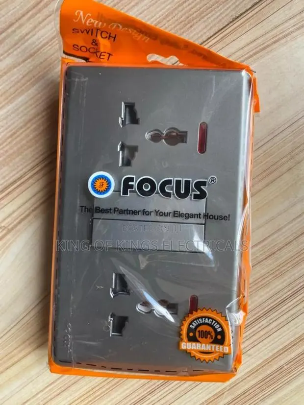 Focus 2-Gang Universal Socket With Switch – Elegant Wall Socket · Photo 1
