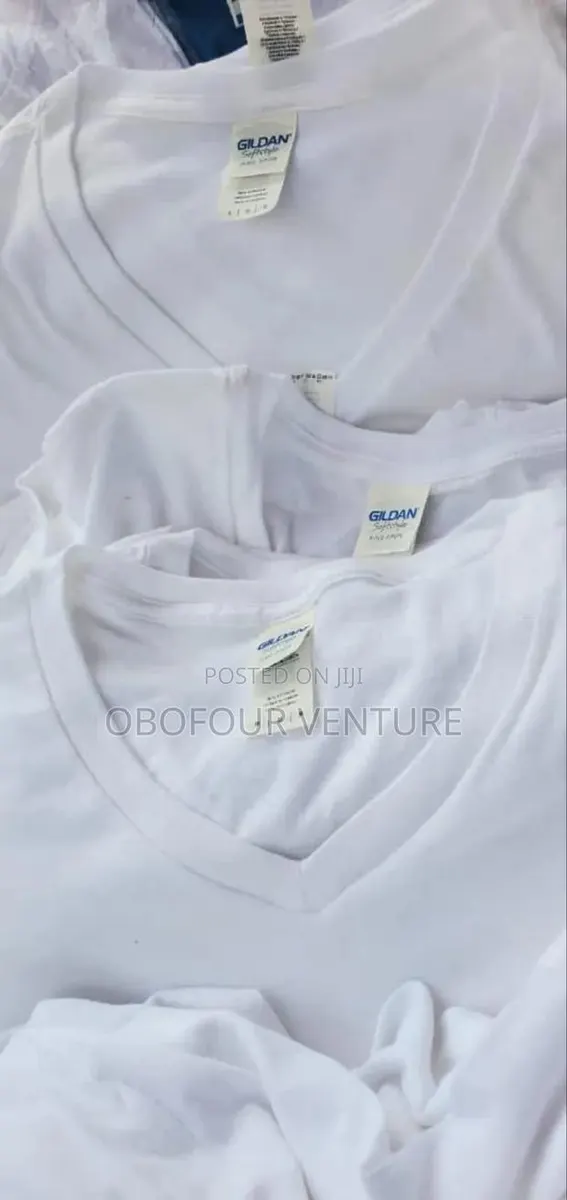 100% Cotton Plain White v-Neck ⚘ for Every Season and All Occasions. L · Photo 1