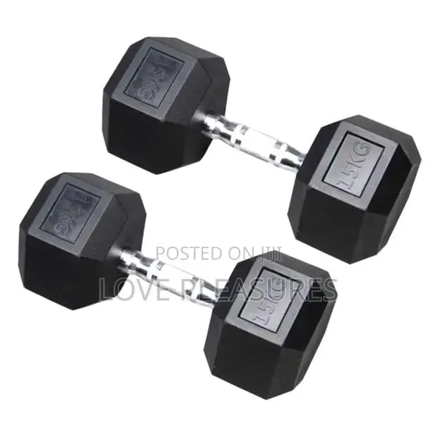 Pair of 15kg Home Gym Fitness Dumbell