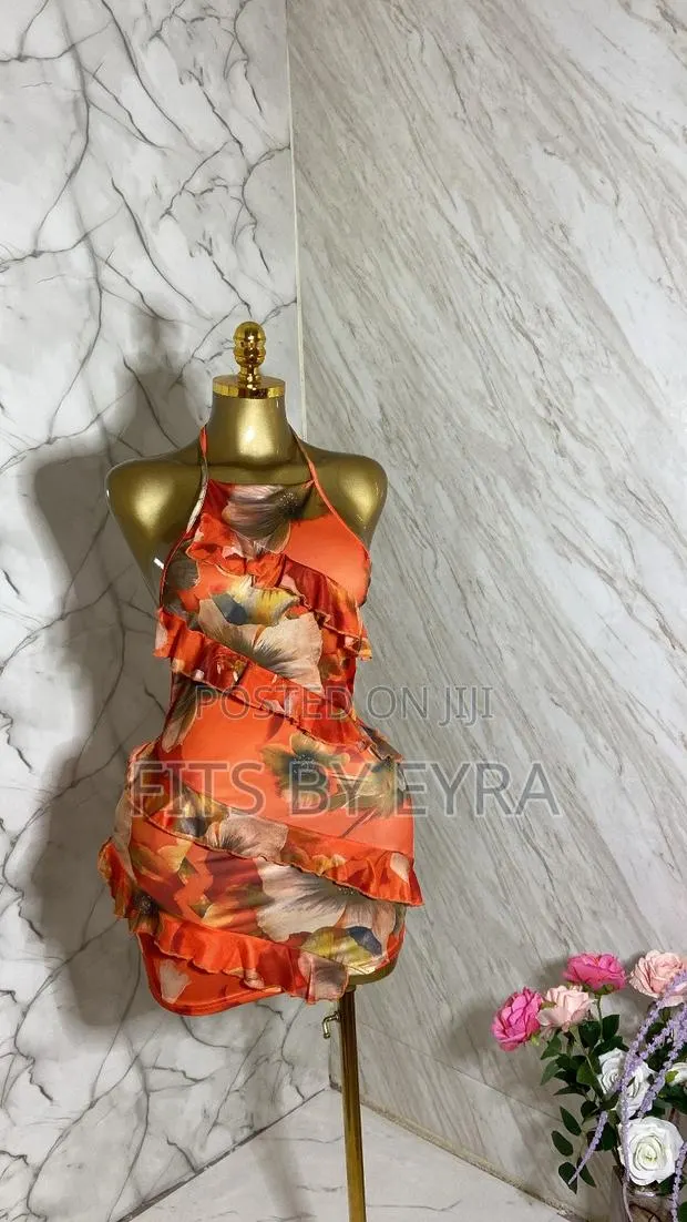 Orange Floral Dress · Photo 1