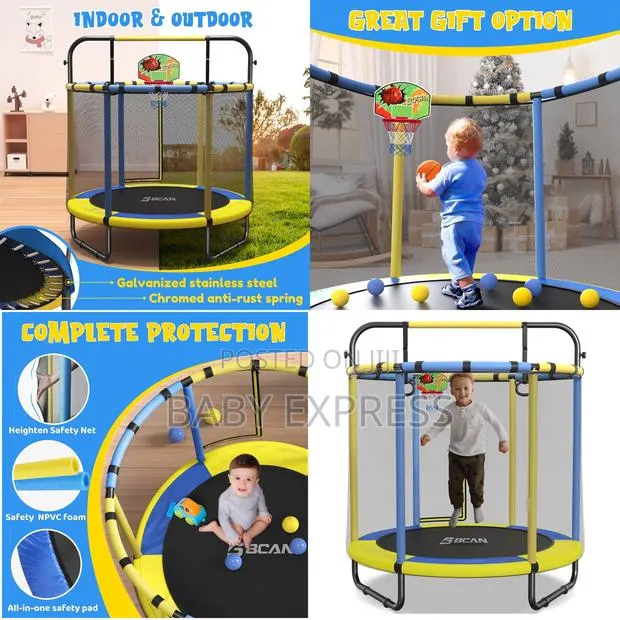 4.6ftindoor Outdoor Kids Trampoline With Safetynet Free Installation · Photo 1