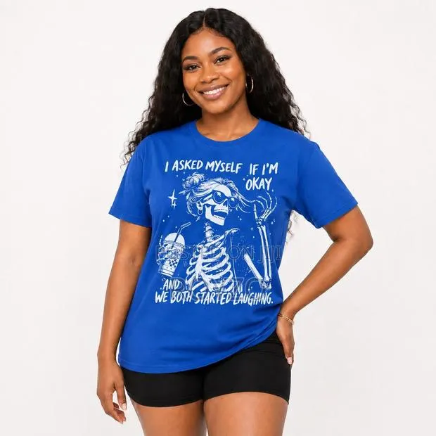 Original Skeleton Graphic Print T-Shirt for Women · Photo 1