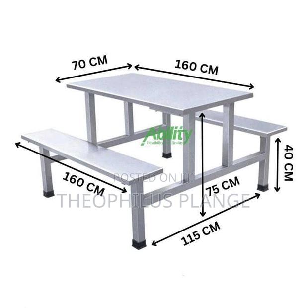 Silver Stainless Steel Restaurant, Canteen School Table · Photo 2
