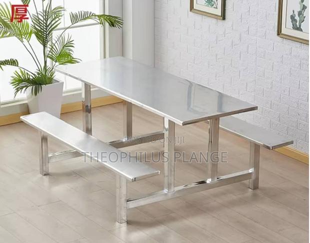 Silver Stainless Steel Restaurant, Canteen School Table · Photo 1