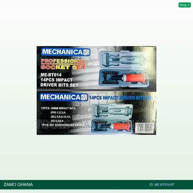 14pcs Impact Driver Cr-v Bits Set Mechanica - Me-Bt014-Bt · Photo 1