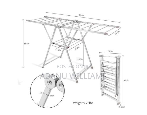 Heavy Duty Anti-Rust Stainless Foldable Cloth Drying Rack · Photo 1
