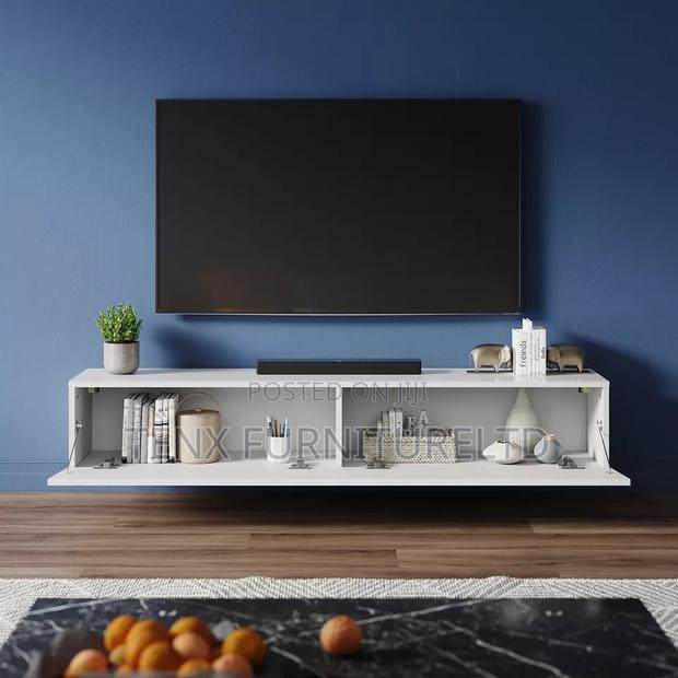 Tv Stand/Console (White) With LED Lights · Photo 2