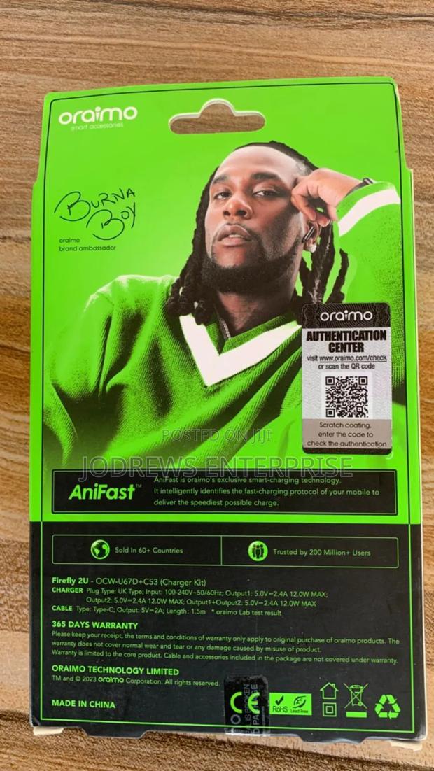 Oraimo Firefly 2U Dual USB Fast Charger · Photo 2