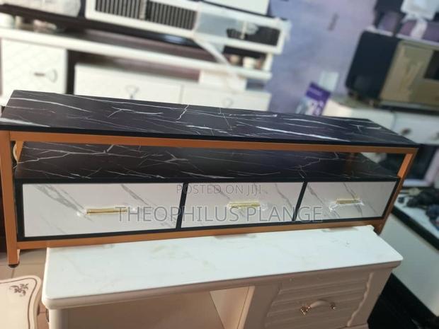 Black and Gold Tv Stand With Drawer · Photo 2