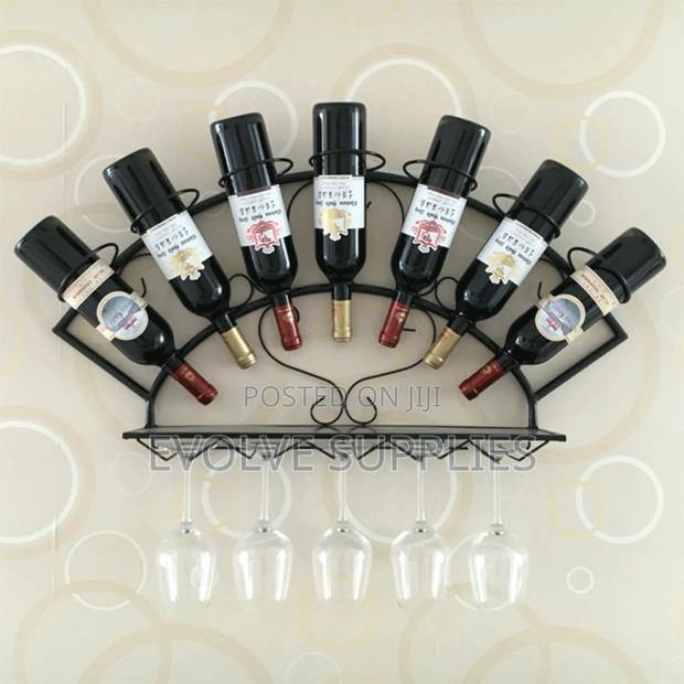 Mounted Wine Bottle Rack With Glass Holder · Photo 1
