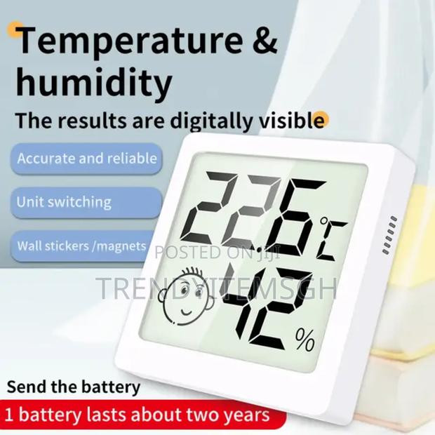 Digital LCD Thermometer Hydrometer Humidity Meter Clock · Photo 2