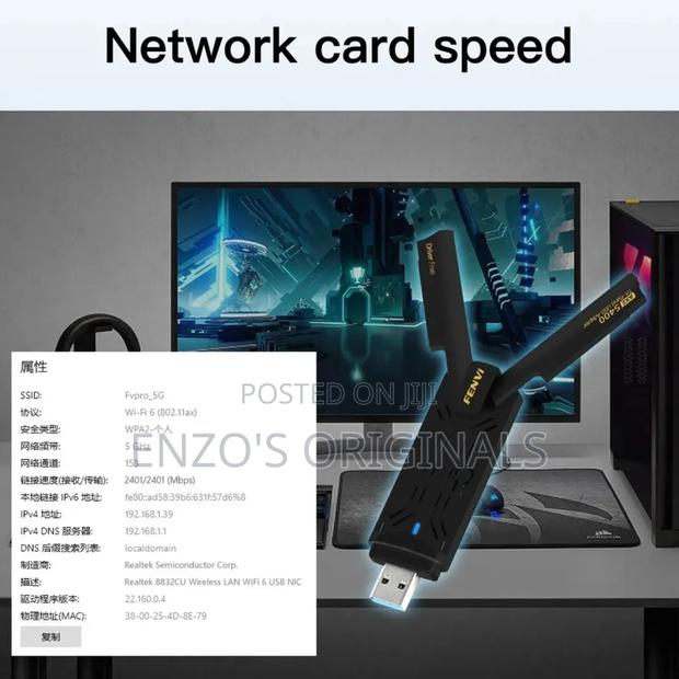 Usb Wifi 6e Adapter Axe5400 Original Fenvi Brand Wifi 6e · Photo 6