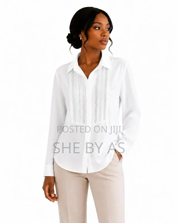 She by as - Classic White Embroidered Blouse · Photo 1