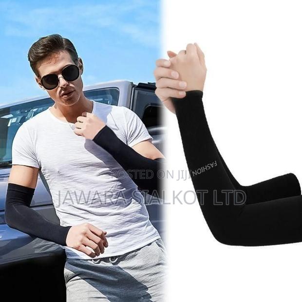 Arm Sleeve Sunscreen Hand Outdoor Sun Protection Black White · Photo 4