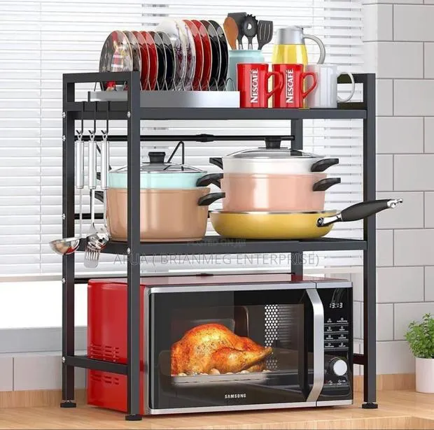 100% Metal 3 Tier Adjustable Microwave Stand · Photo 1