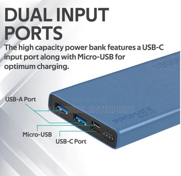 Promate Bolt 10 10000mah Dual USB LI-PO Power Bank · Photo 2
