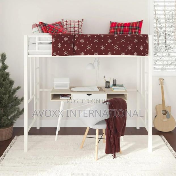 DHP Twin Metal Loft Bed, Off White/ 5410496WE · Photo 1