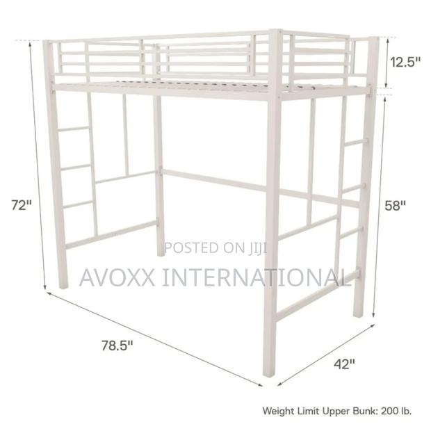 DHP Twin Metal Loft Bed, Off White/ 5410496WE · Photo 7