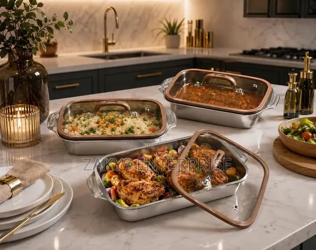 Stainless Steel Storage/Bakeware Set 3 · Photo 1