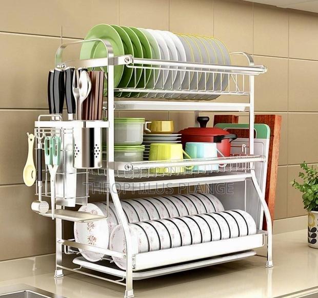 Silver Kitchen Organizer, Plates Holder / Drainer . · Photo 1